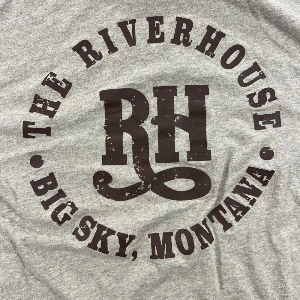 DISTRICT The Riverhouse Big Sky Montana T-Shirt Mens XL Tan Graphic Tee - Picture 12 of 15